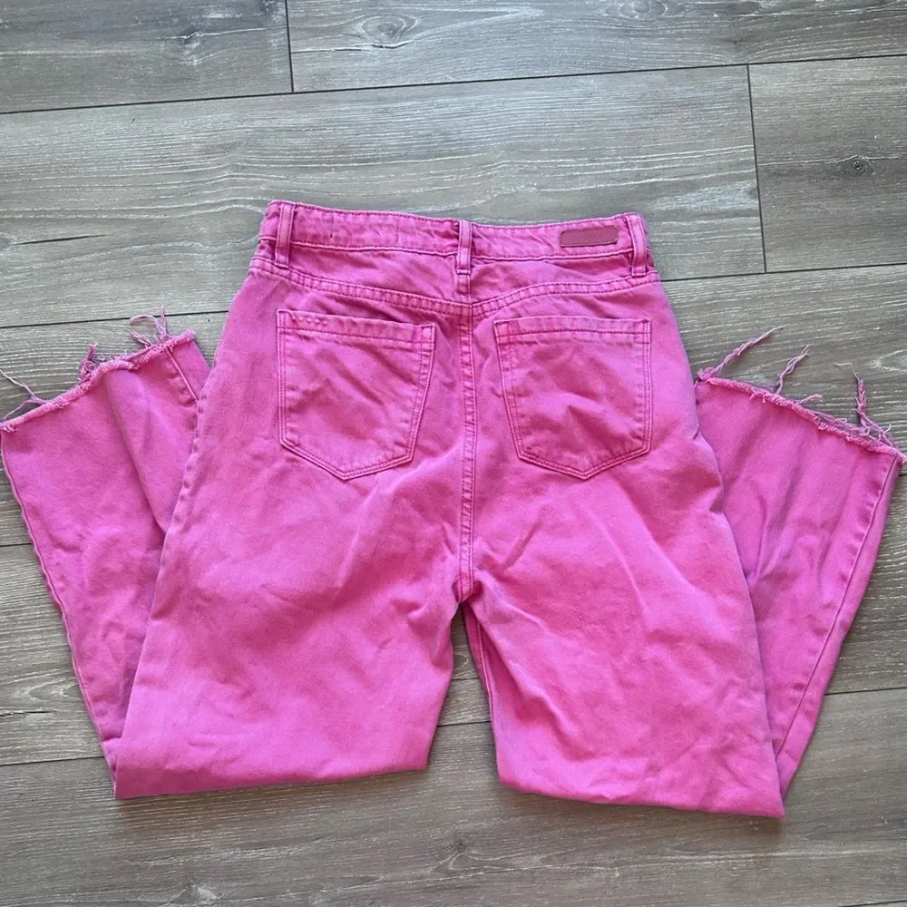 Blank NYC | The Baxter Pink Denim High-Waisted Straight Jeans